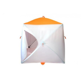 Зимняя палатка ПИНГВИН Mr. Fisher 200 (2-сл) вшитый пол на липучке 200*200 (бело-оранжевый) + чехол