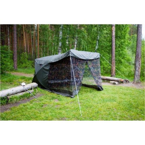 Палатка Пингвин Mr. Fisher Шелтерс 215 с москитной сеткой и шторкой на откидной стенке
