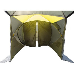 Походная палатка Баня - Шатер СТЭК Дубль-3Т (однослойная) хаки с навесом