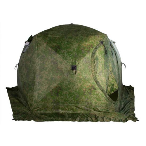 Палатка зимняя СТЭК ЧУМ 2-местная "Т" 3-х слойная, камуф. пиксель с навесом