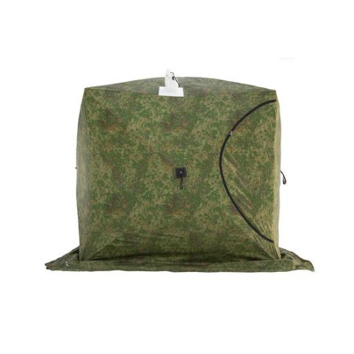 Палатка зимняя СТЭК КУБ 3 Т ДУБЛЬ трехслойная, дышащая (камуфляж, камыш с навесом)