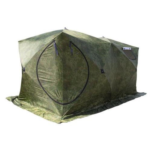 Палатка зимняя СТЭК КУБ 3 Т ДУБЛЬ трехслойная, дышащая (камуфляж, камыш)