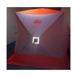Палатка зимняя Следопыт КУБ 3 бело-оранжевая (1.8х1.8х2.0 м)
