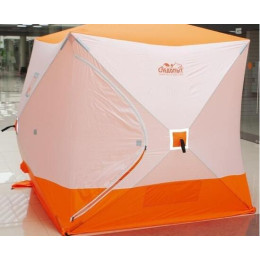 Палатка зимняя Следопыт КУБ 3 бело-оранжевая (1.8х1.8х2.0 м)