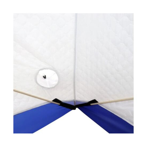 Палатка зимняя Следопыт КУБ 3 бело-оранжевая трехслойная (1.95х1.95х2.05 м)