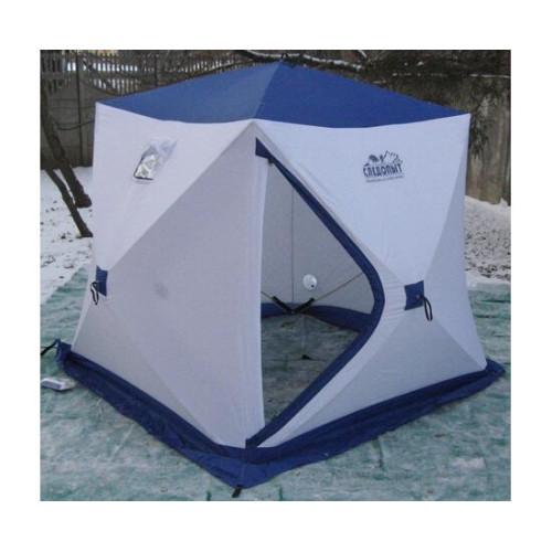 Палатка зимняя Следопыт КУБ 3 бело-синяя трехслойная (1.95х1.95х2.05 м)