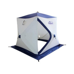 Палатка зимняя Следопыт КУБ 3 бело-синяя трехслойная (1.95х1.95х2.05 м)