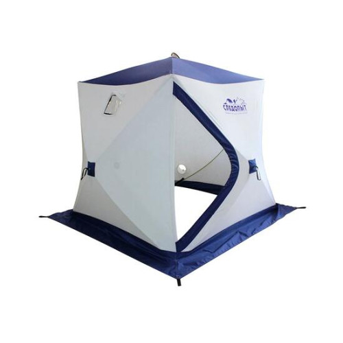 Палатка зимняя Следопыт КУБ 3 бело-синяя трехслойная (1.95х1.95х2.05 м)