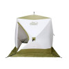 Палатка зимняя куб СЛЕДОПЫТ Premium 3 (1.8x1.8 м, 3-х местная, 3 слоя, белый/олива)