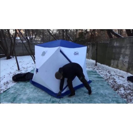 Палатка зимняя Следопыт КУБ 4 бело-синяя (2.1х2.1х2.14 м)