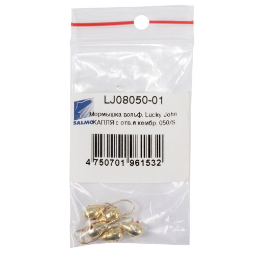 Мормышка вольф. Lucky John КАПЛЯ с отв.и кембр. 050мм/S